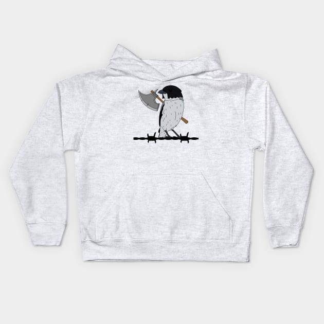 Alcaudon Verdugo Kids Hoodie by ProcyonidaeCreative